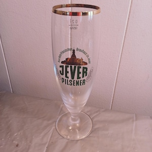 Jever Pilsener Beer Glass with Gold Rim