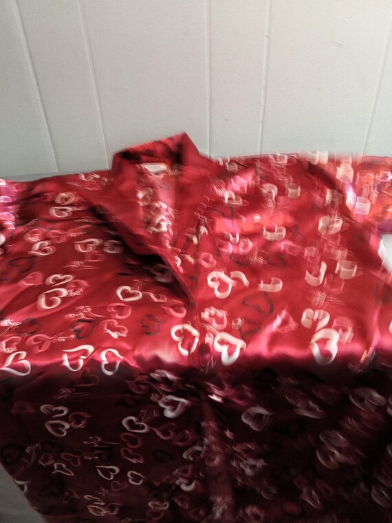 Gabrielle Intimates Red Heart Button Front Womens… - image 3