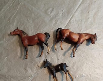 3 Breyers Horses & Pony uit de jaren 70, speelgoedfiguurtje voor kleine paarden