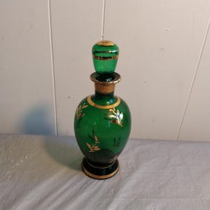 Vintage Italy Green Glass Decanter