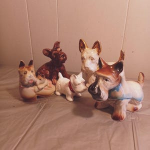 Lot Scottie Figurines, Scottish Terrier Dog Figurines, Occupied Japan, Japan Dog Figurines, Read Description