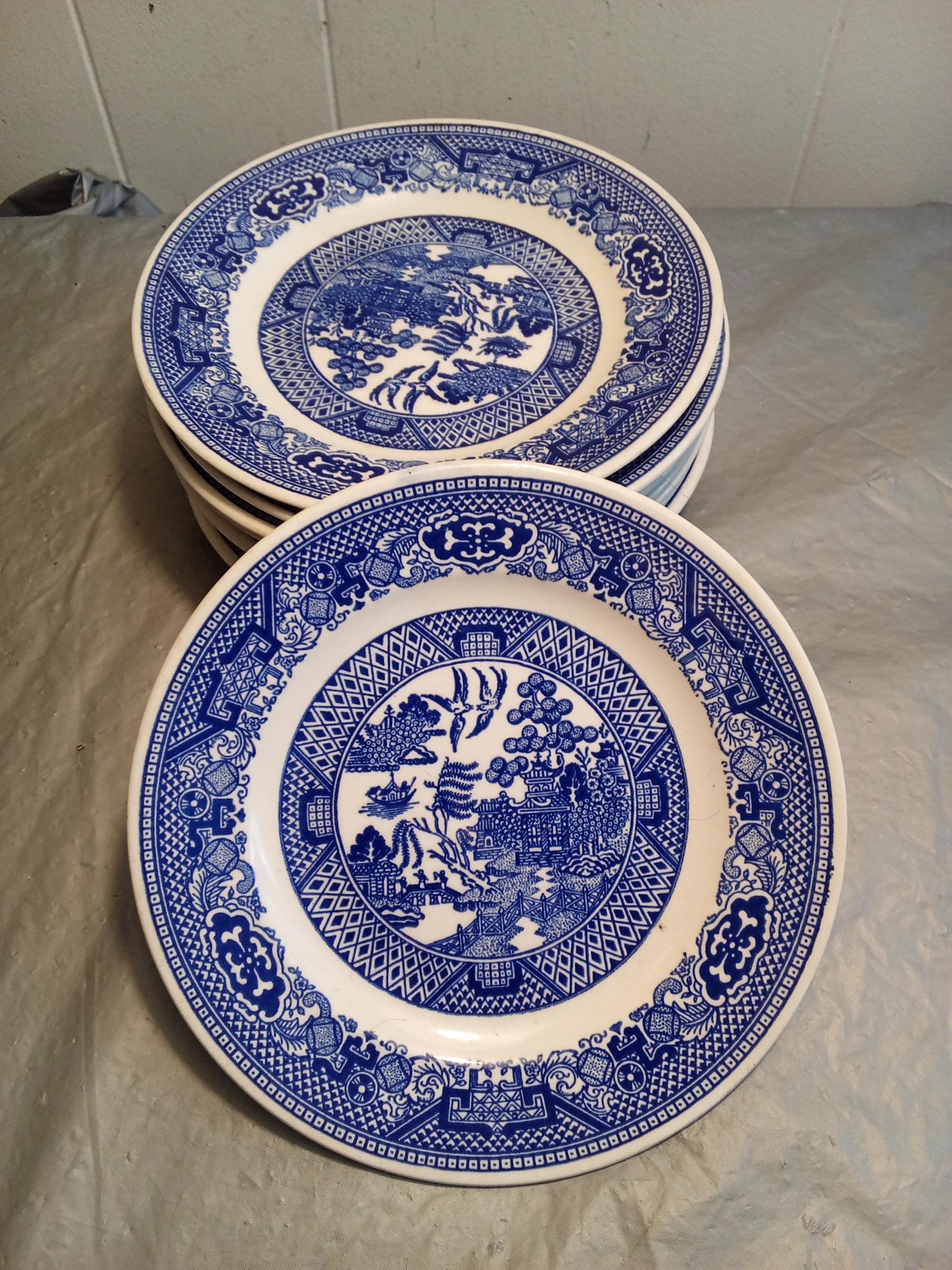 8 blue willow plates - Etsy 日本