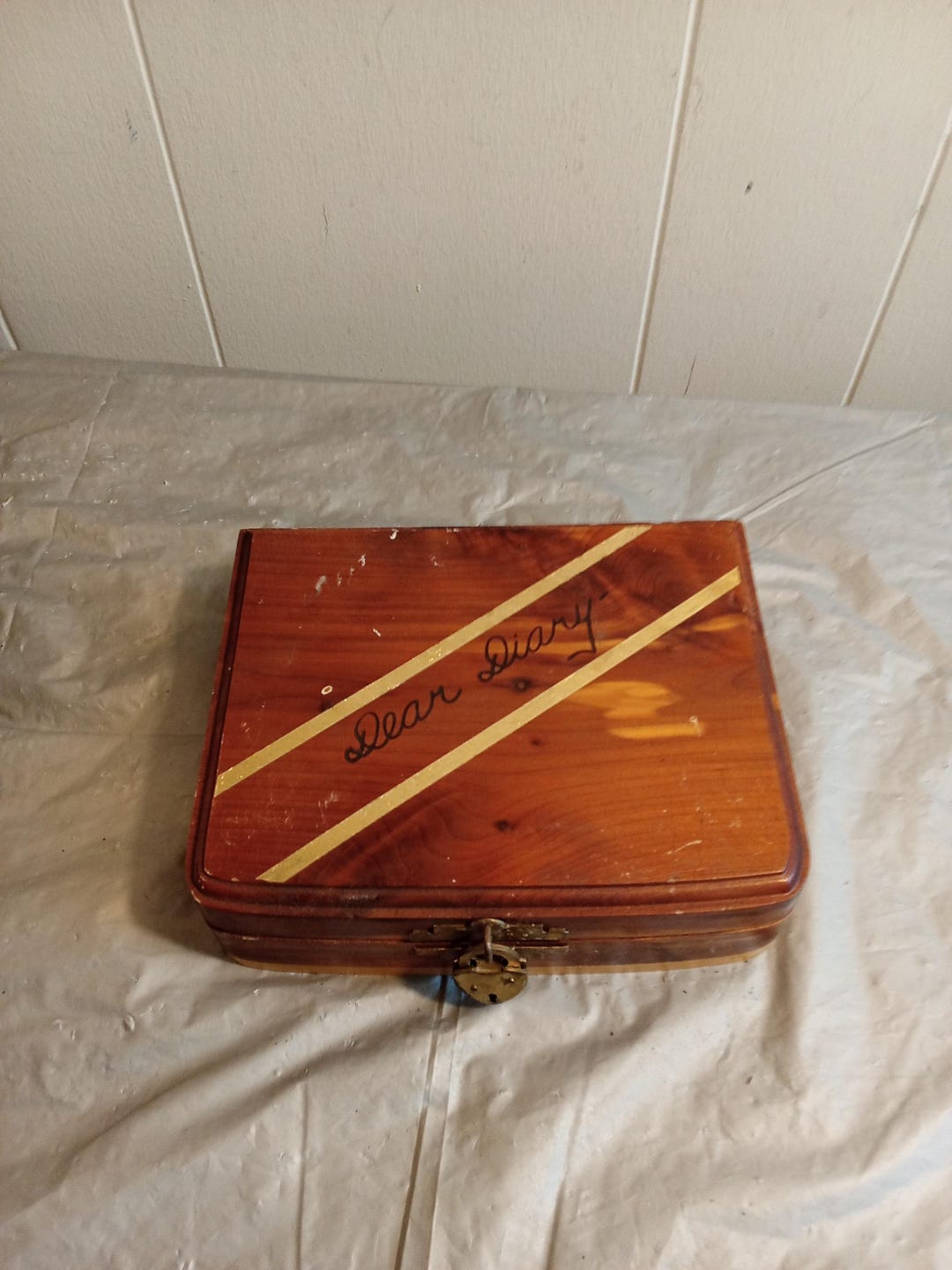 ヴィンテージ ツートンウッド ダイアリー 記念品ボックス - Etsy 日本