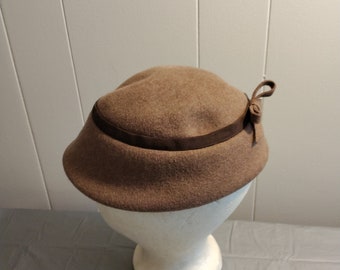 Vintage Glenover Brown Wool Womans Hat, Church Hat