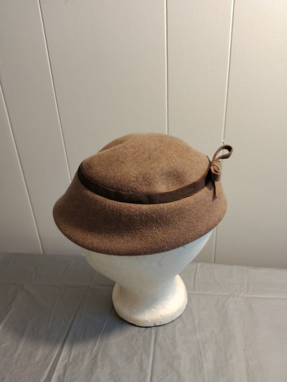 Vintage Glenover Brown Wool Womans Hat, Church Hat