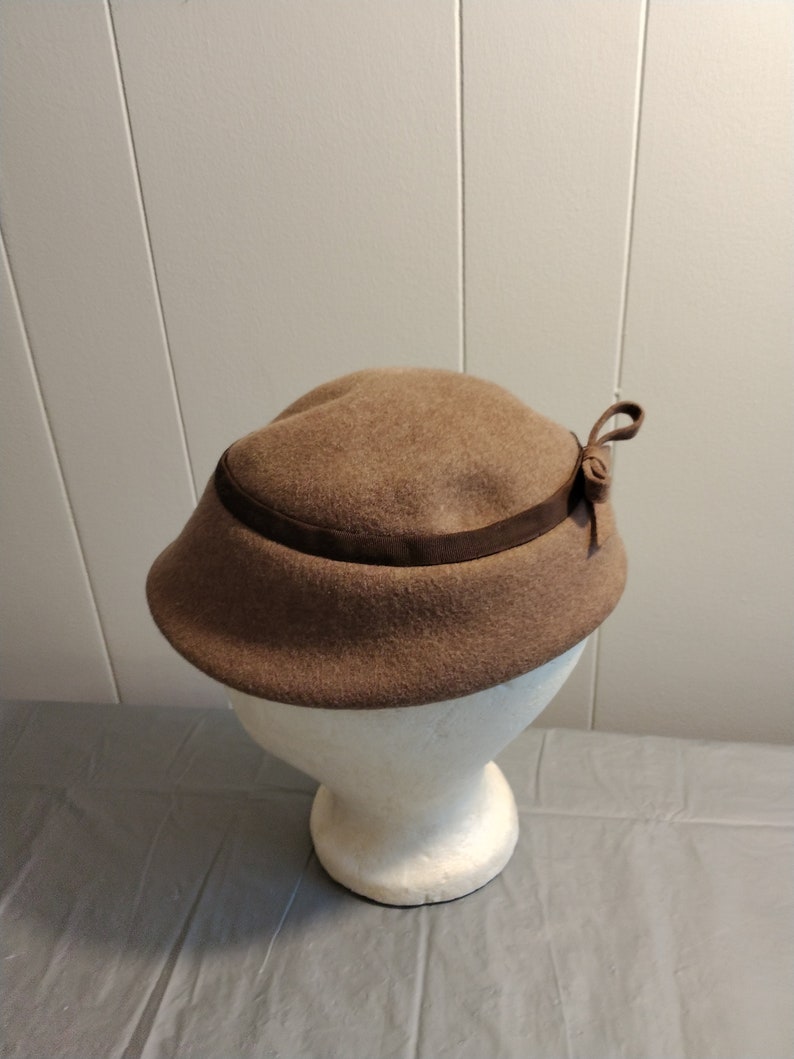 Vintage Glenover Brown Wool Womans Hat, Church Hat image 1
