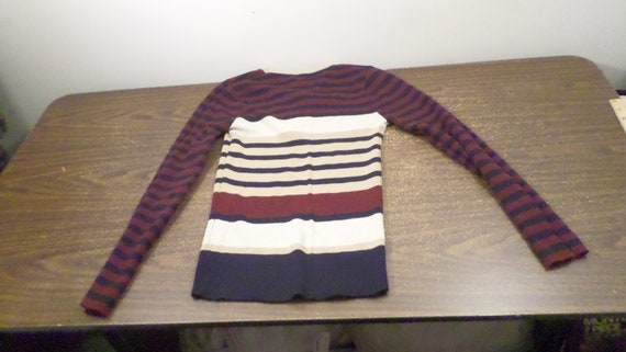 Vintage Hand Loomed Pullover Sweater, Striped Swe… - image 6