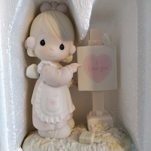 Members Only Vintage 1986 Enesco Precious Moments Loving You Dear Valentine, 1980s Enesco Precious Moments PM-874