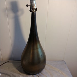 Large Vintage Metal Table Lamp, Teardrop Shape Lamp