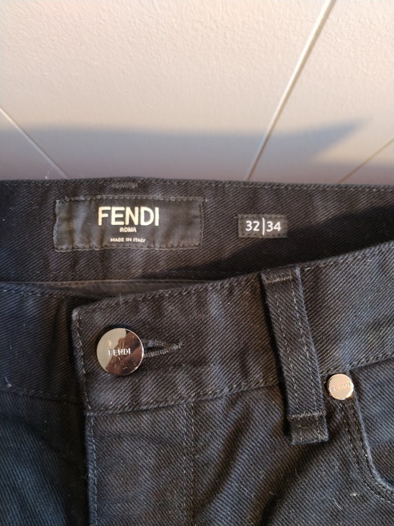 Vintage FENDI JEANS Luxury Monogram Overprint Zipped … - Gem