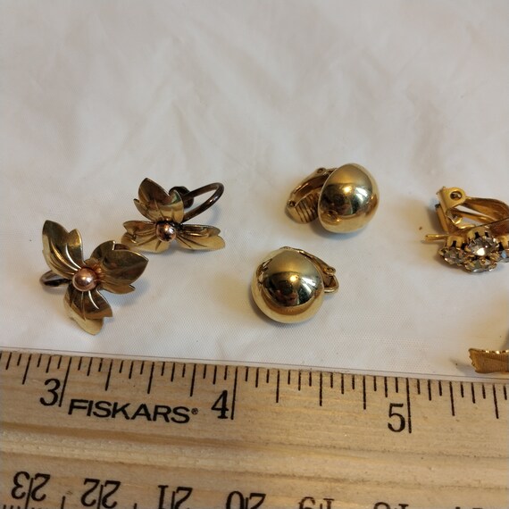 Lot of Clip on Screw Back Vintage Earrings, Rhine… - image 4