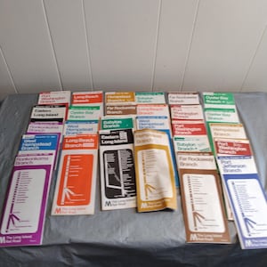 27 1970er 1980er Jahre Long Island Rail Road Public Time Table Map, Look & Lies Beschreibung