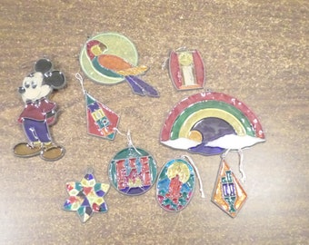 Lot Vintage Suncatchers, Mickey Mouse Suncatcher Ornaments