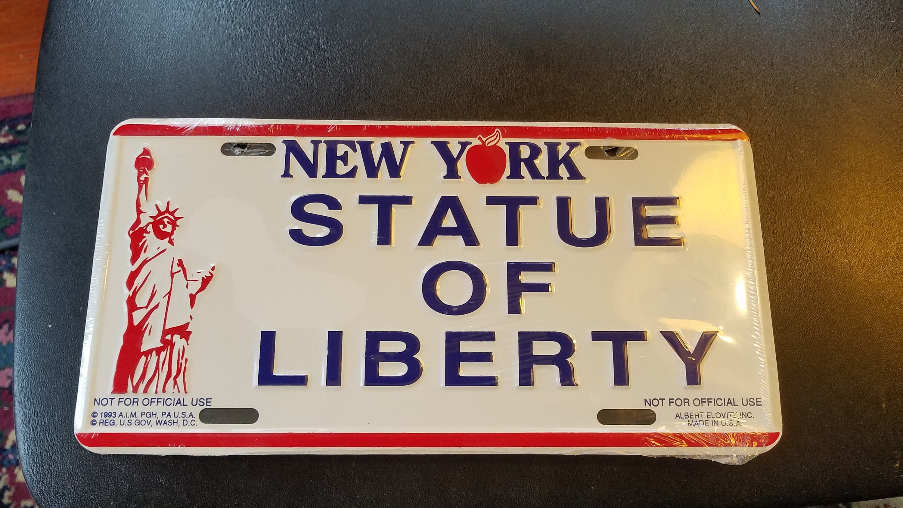アンティーク雑貨 1993   Plate Vintage 1993 NEW YORK Statue of Liberty Novelty License Plate 12