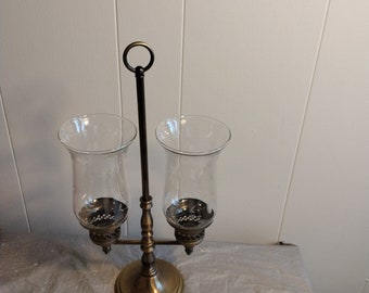 NOS vintage Princess House Double Candelabra Candle Holder, Double Candlestick Holder