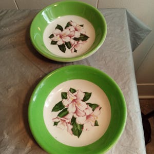 2 Vintage Shenango China Pink Floral Restaurant ware Bowls 5 1/4&quot;, Dorothy Draper Greenbrier Hotel Resort