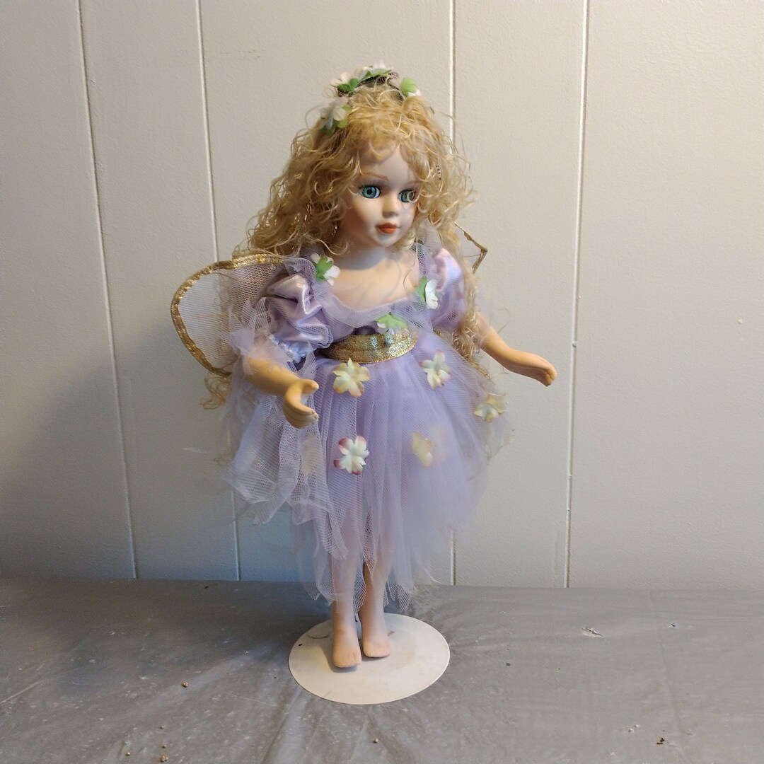 15 Porcelain Fairy Doll Blonde Hair Blue Eye Doll Etsy