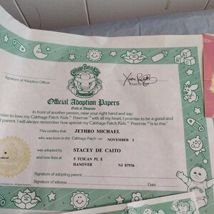 Cabbage Patch Doll Birth Certificates and Koosas ID Certificates, Look ...