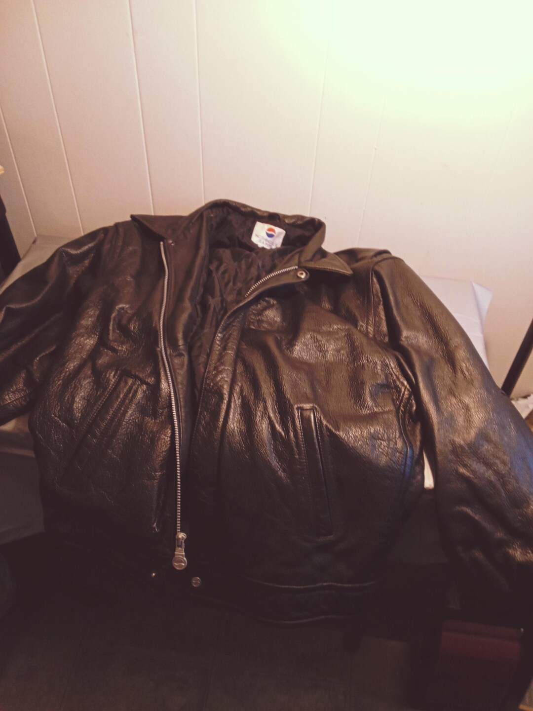 Pepsi レザージャケット PEPSI NEXT GENERATION MENS LEATHER JACKET Black & Blue size