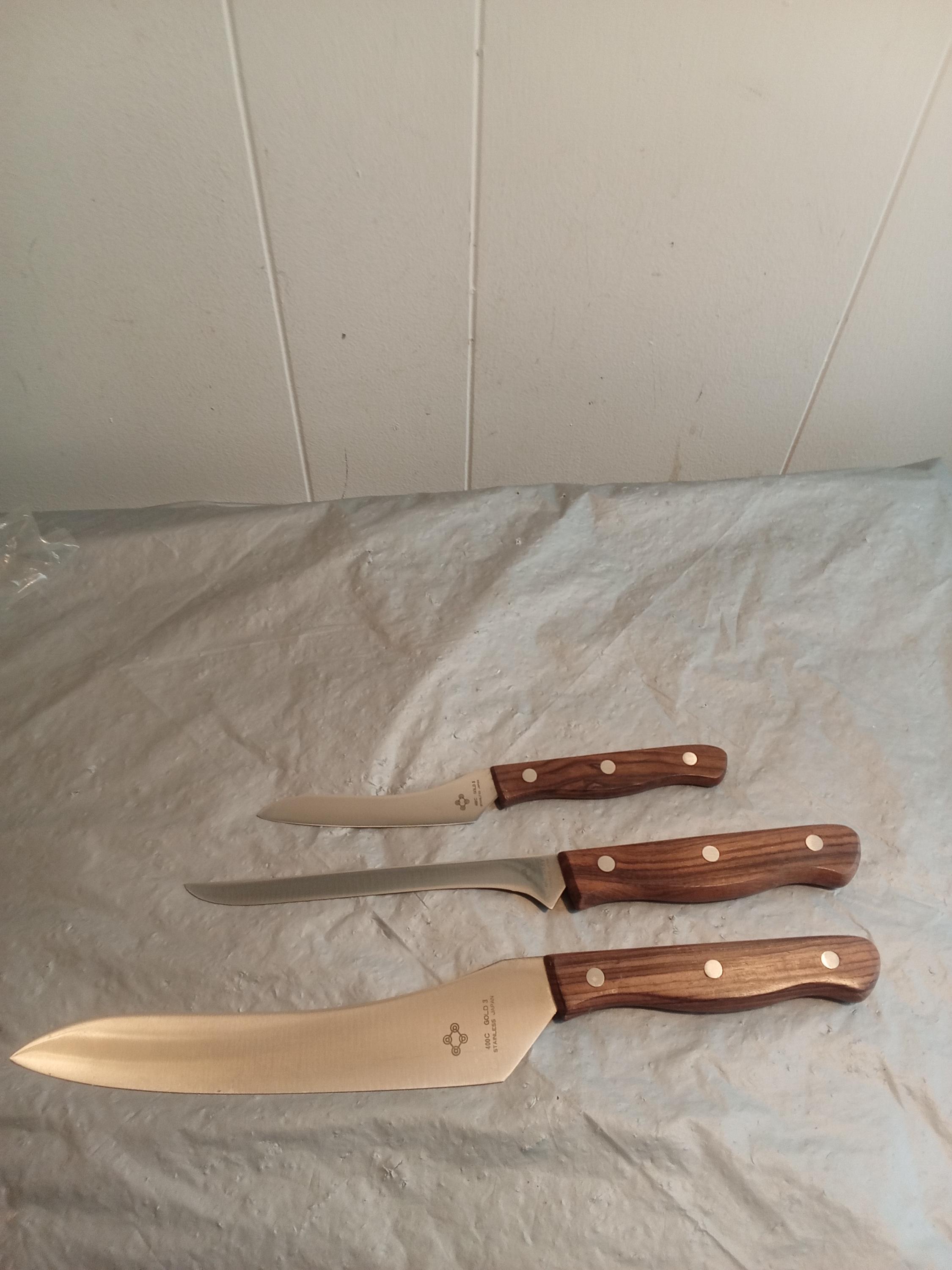 DP４枚セットと鋼３枚セット 3pc Gold 3 400c Japan Kitchen Knife Set, Read Description - Etsy