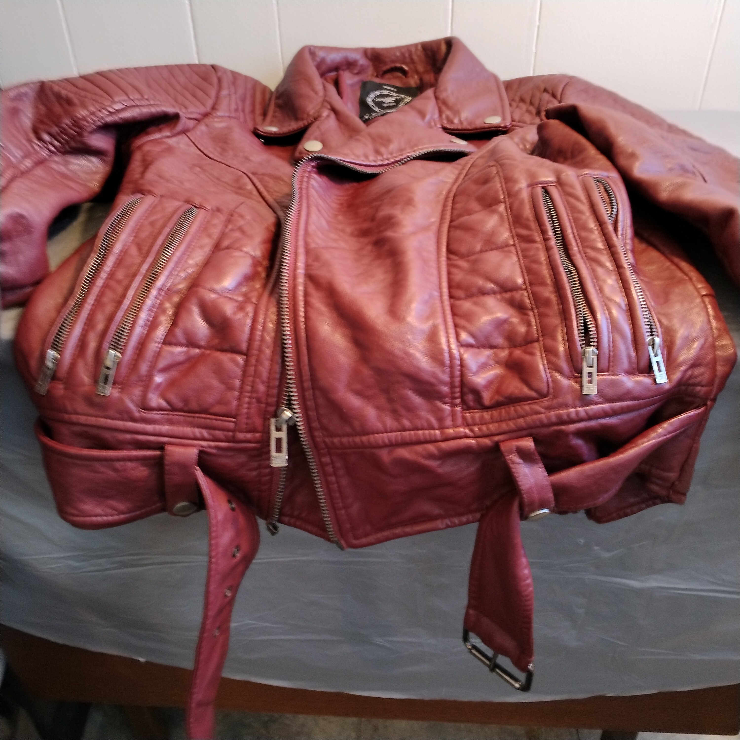 Jordan Craig Legacy Red Leather Jacket Medium Biker Jacket Etsy