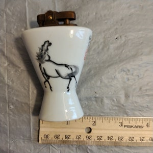 Vintage Porcelain Horse Lighter, Table Lighter