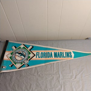 Vintage Wincraft Florida Marlins MLB Felt Pennant, Look & Read Description, Vintage Sports Pennant