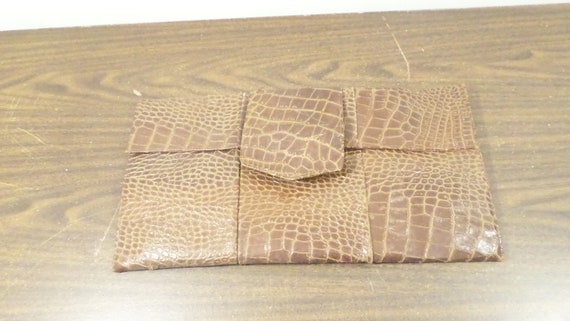 Vintage Alligator Clutch Purse Handbag 16" x 8.5" - image 2