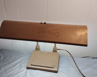 Vintage Art Specialty Company Metal Desk Lamp, Student Lamp, Industrial Drafting Lamp, Look & Read Description