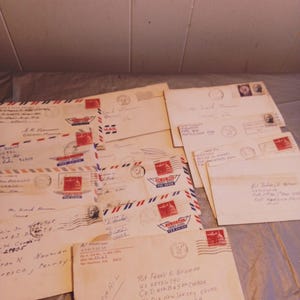 Cartas personales de las décadas de 1960 y 1980, correspondencia militar