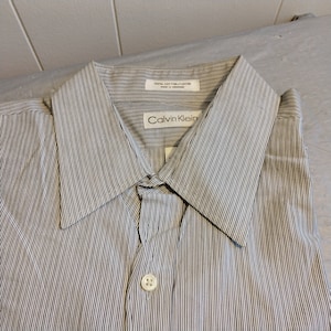 Vintage Calvin Klein Mens Dress Shirt, Cotton 17 34/35
