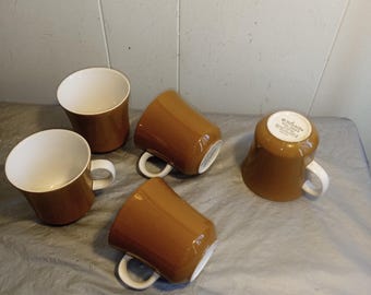 Vintage MIKASA Japan Cera-stone Brown Coffee and White Coffee Set
