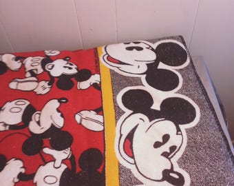 Manta vintage de Mickey Mouse de Disney, acrílica Twin