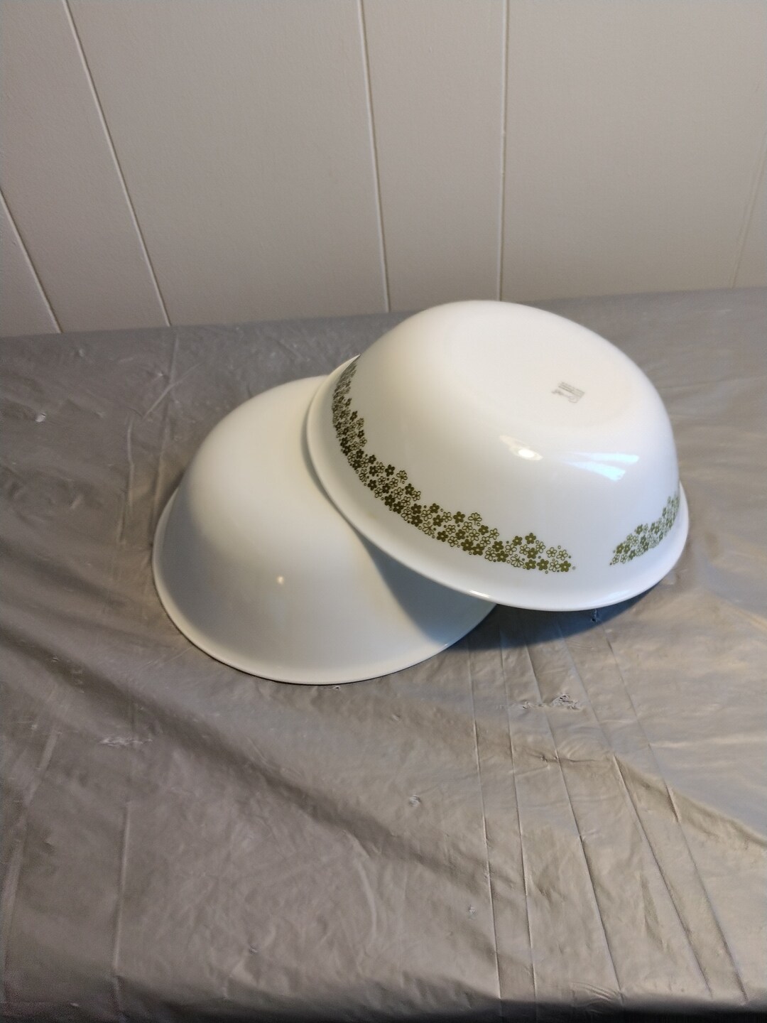 2 Vintage Corelle Serving Bowls, Green Floral Spring Blossom Bowl