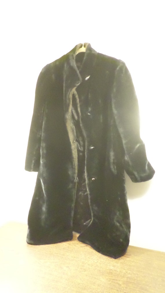 Vintage Black Borgazia Faux Fur Coat, Dubrowky & P