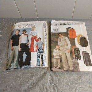 2 Uncut McCall&#39;s Butterick Patterns SM-XL, Men&#39;s Patterns
