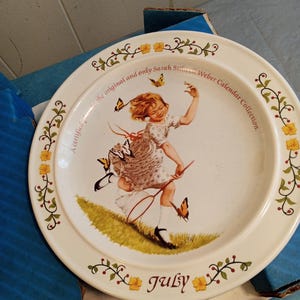 1980s Newell Pottery Sarah Stilwell Weber Calendar Plate
