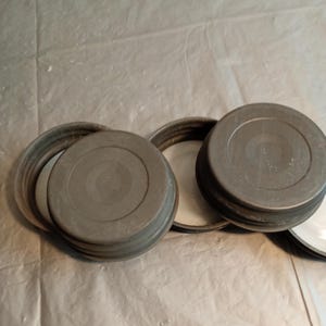 5 Vintage Harvest Zinc Porcelain Liner Mason Jar lids