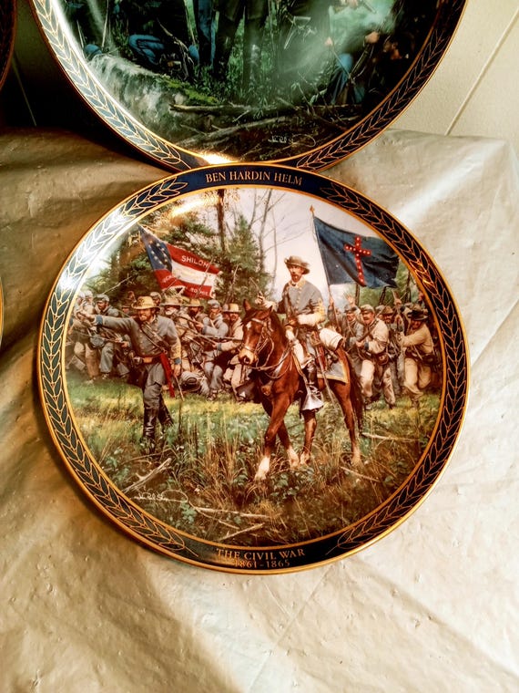 4 90s Bradex Civil War Plates, Gallant Men, Turner Ashby, Ben Helm