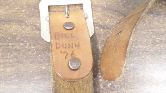 Vintage Bill Dunn '76 Embossed Leather Belt, 27 1… - image 4