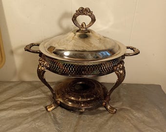 Raised Silver Plate Chafing Dish