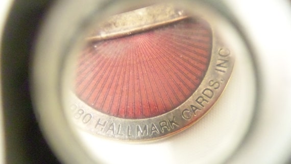2 Vintage Enamel Pins, Rose Pin, Rainbow Heart Pin - image 4