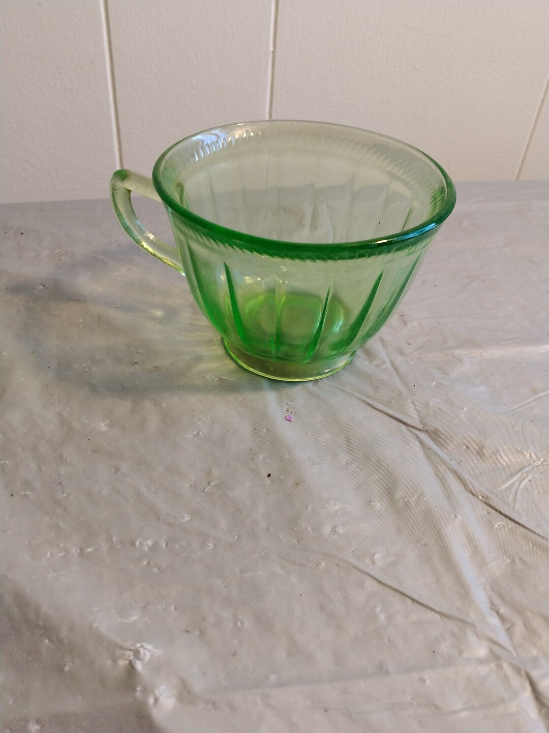 Vintage Federal Green Depression Glass Tea Cup Etsy