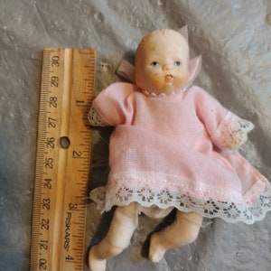 Vintage Russ 4.5&quot; Porcelain Baby Doll Jointed