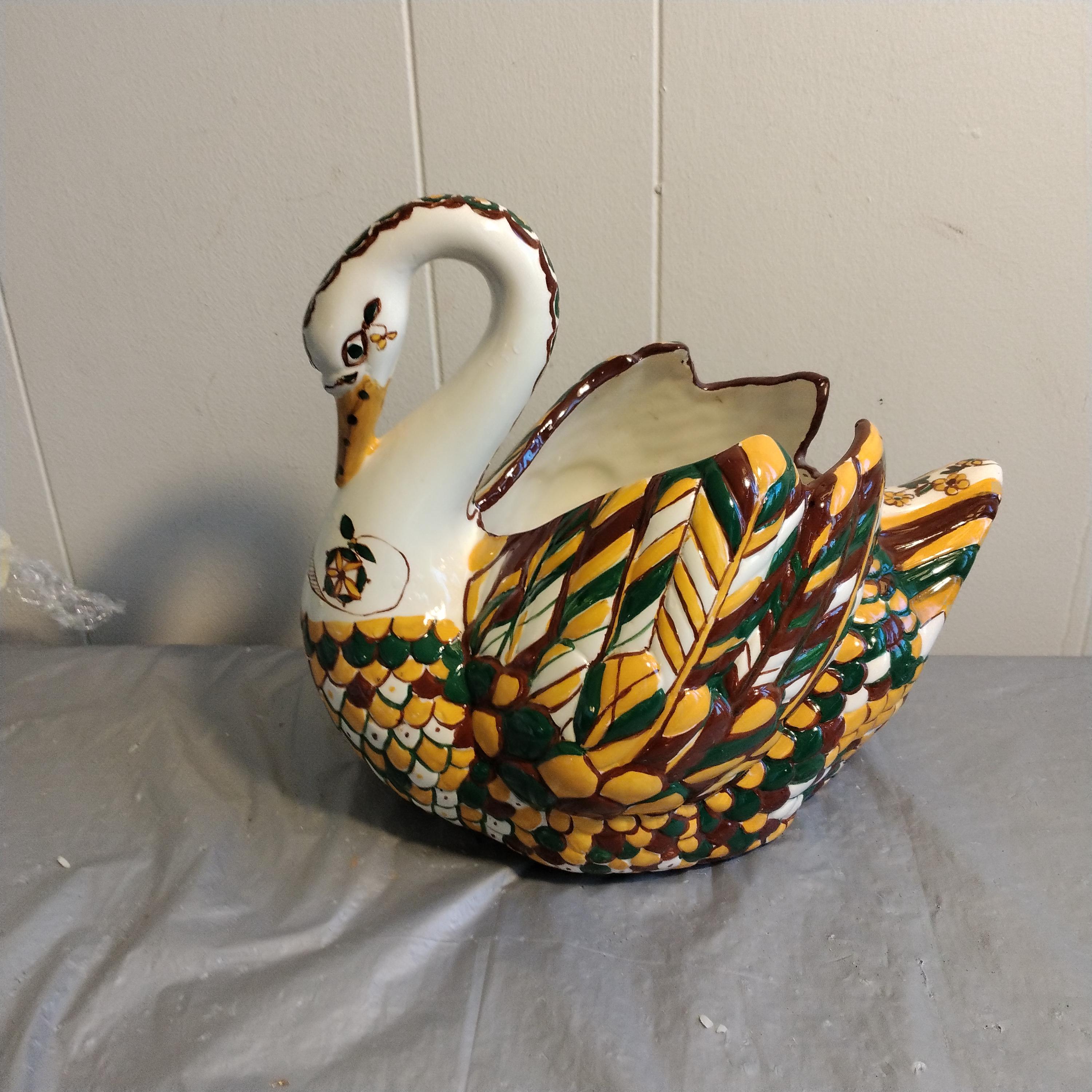 Vintage Holland Mold Colorful Swan