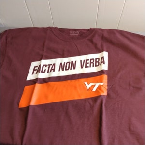Vintage Virginia Tech T Shirt, Facta Non Verba XL
