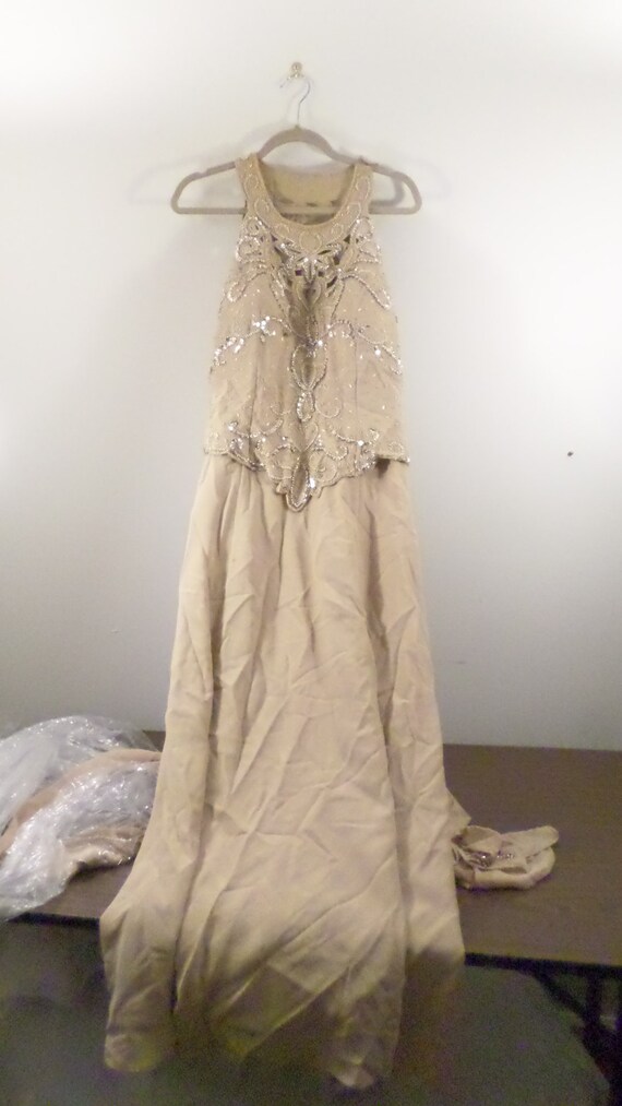 Vintage Gold Marsoni Beaded Sequin Dress Marsoni Formal Dress