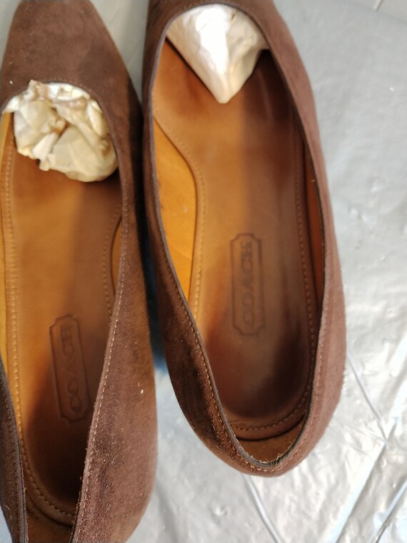 Vintage Coach Shoes, Coach City Mid Heel Brown Su… - image 4