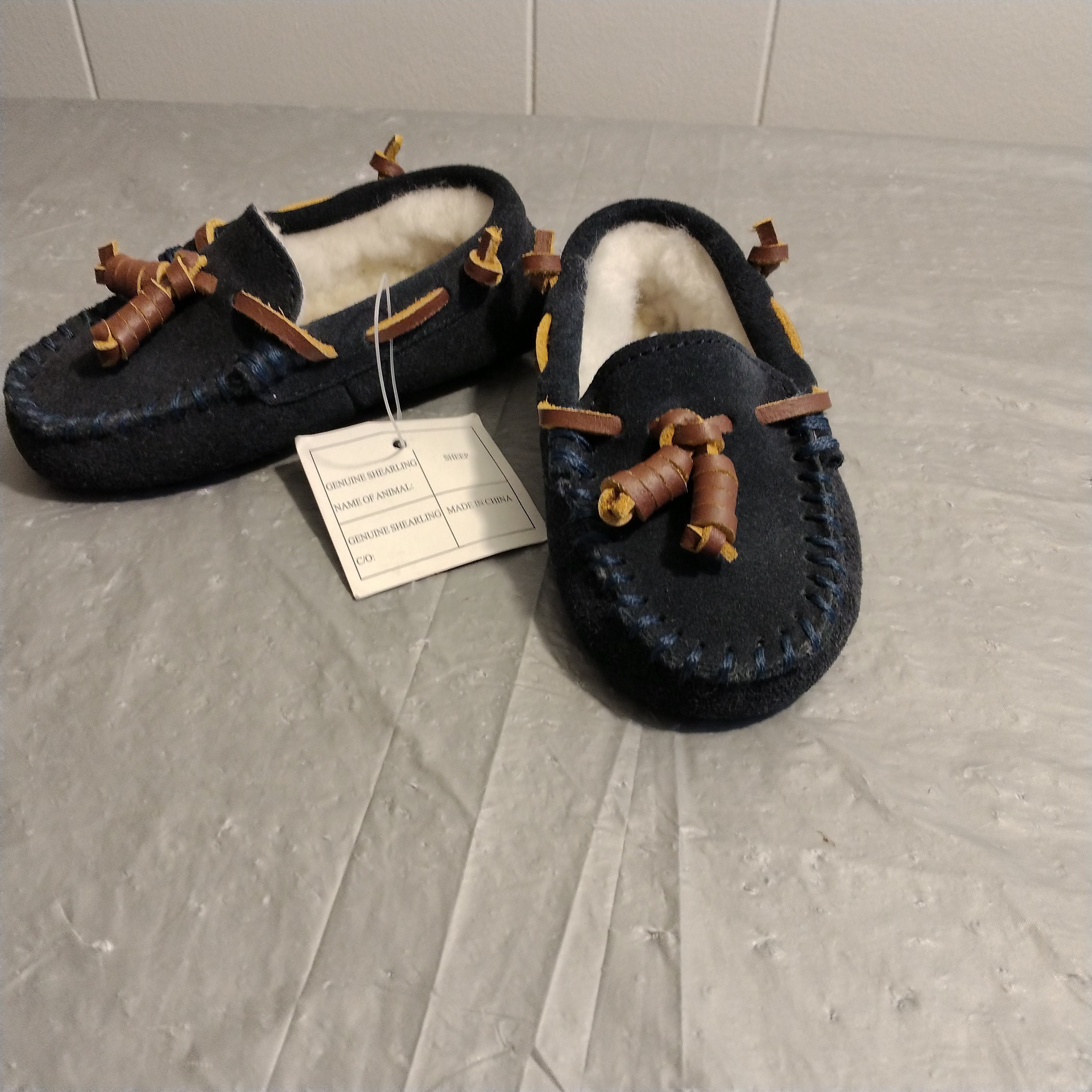 Ralph Lauren Polo Toddlers Slippers Sherpa Lined Slippers -