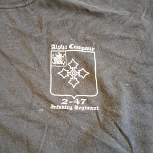 Vintage Alpha Company 2-47 Infantry Regiment T Shirt  XL